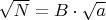 $\sqrt{N}=B \cdot \sqrt{a}$