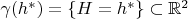 $\gamma(h^*)=\{H=h^*\}\subset\mathbb{R}^2$