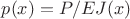 $p(x)=P/EJ(x)$