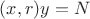 $(x,r)  y=N$