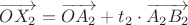 $\overrightarrow{OX_2}=\overrightarrow{OA_2}+t_2\cdot \overrightarrow{A_2B_2}$