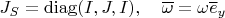 $J_S=\mathrm{diag}(I,J,I),\quad \overline \omega=\omega\overline e_y$