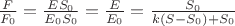 $\frac{F}{F_0}=\frac{ES_0}{E_0S_0}=\frac{E}{E_0}=\frac{S_0}{k(S-S_0)+S_0}$