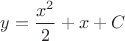 $y=\dfrac{x^2}{2}+x+C$
