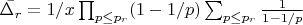 $\bar{\Delta_r}=1/x\prod_{p \leq p_r}(1-1/p) \sum_{p \leq p_r}{\frac {1} {1-1/p}}$