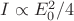 $I \propto E^2_0/4$