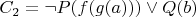 $C_2= \neg P(f(g(a))) \vee Q(b) $