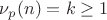 $\nu_{p}(n)=k\geq 1$
