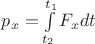 $p_x=\int\limits_{t_2}^{t_1}F_xdt$