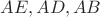 $AE,AD,AB$