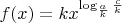 $f(x)=k x^{\log_{\frac a k}{\frac c k}}$