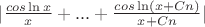 $|\frac{cos\ln x}{x}+...+\frac{cos\ln (x+Cn)}{x+Cn}|$
