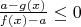 $\frac {a-g(x)} {f(x) - a} \leq 0$