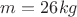 $m = 26kg$