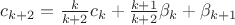 $c_{k+2} = \frac{k}{k+2}c_k + \frac{k+1}{k+2} \beta_k + \beta_{k +1}$