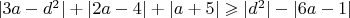 $|3a-d^2|+|2a-4|+|a+5|\geqslant |d^2|-|6a-1|$