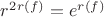 $r^2\cdote^{r\cdotcos(f)}=e^{r\cdotcos(f)}$