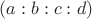 $(a:b:c:d)$ $(a:b:c:d)$