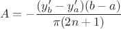 $$
A = - \frac{(y'_b - y'_a)(b - a)}{\pi (2n + 1)}
$$