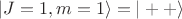 $$|J=1,m=1\rangle=|++\rangle$$
