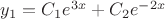 $y_1=C_1e^{3x}+C_2e^{-2x}$