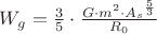 $W_g = \frac{3}{5}\cdot\frac{G \cdot m^2 \cdot {A_s}^\frac{5}{3}}{R_0}$