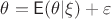 $\theta = \mathsf E (\theta|\xi) + \varepsilon$