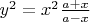 $y^2=x^2 \frac{a+x}{a-x}$