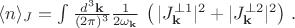 $\langle n \rangle_J=\int \frac{d^3\mathbf{k}}{(2\pi)^3} \frac{1}{2\omega_{\mathbf{k}}}\, \left (\, |J_{\mathbf{k}}^{\perp 1}|^2+|J_{\mathbf{k}}^{\perp 2}|^2 \right ) \,.$