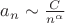 $a_n\sim\frac{C}{n^{\alpha}}$