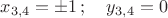 $x_{3,4}=\pm 1 \, ; \quad y_{3,4}=0 $
