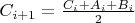 $C_{i+1}=\frac{C_i+A_i+B_i}{2}$