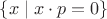 $\{x \mid x \cdot p = 0\}$