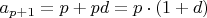 $a_{p+1}=p+pd=p\cdot (1+d)$