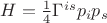 $H=\frac{1}{4}\Gamma^{is}p_{i}p_{s}$