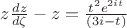 $z \frac {dz} {d \zeta} -z=\frac {t^2 e^{2it}} {(3i-t)}$
