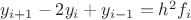 $y_{i+1}-2y_i+y_{i-1}=h^2f_i$