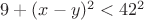 $9+(x-y)^2<42^2$