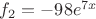 $f_2 = -98e^{7x}$