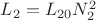 $L_2=L_{20} N_2 ^2$
