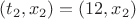$(t_2,x_2)=(12,x_2)$