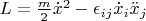 $L = \frac{m}{2} {\dot x}^2 - \epsilon_{ij}\dot x_i \ddot x_j$