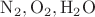 $\mathrm{N_2,O_2,H_2O}$