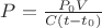 $P=\frac{{P_0}V}{C(t-t_0)}$