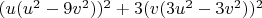 $(u(u^2 - 9v^2))^2 + 3(v(3u^2 - 3v^2))^2$