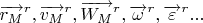 $${\overrightarrow {{r_M}} ^{r}},{\overrightarrow {{v_M}} ^{r}},{\overrightarrow {{W_M}} ^{r}},{\overrightarrow \omega  ^{r}},{\overrightarrow \varepsilon  ^{r}}...$$