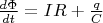 $\frac{d\Phi}{dt} = I R + \frac q C$