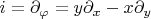 $i=\partial_{\varphi}=y\partial_{x}-x\partial_{y}$