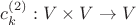 $c^{(2)}_k: V\times V \rightarrow V$