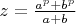 $z=\frac{a^p+b^p}{a+b}$